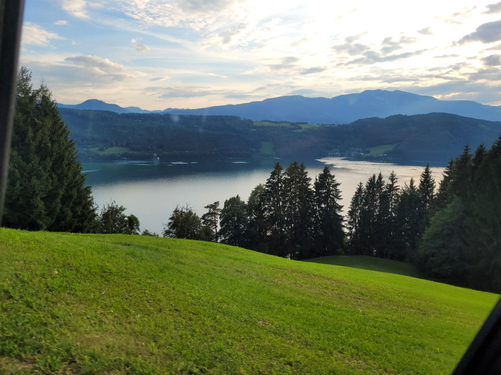 Anfahrt Campingplatz, Blick auf den Millstätter See