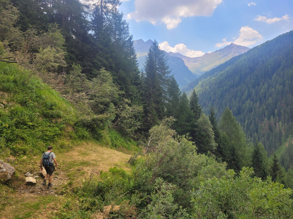 Kleiner Abstieg dann zur Hütte