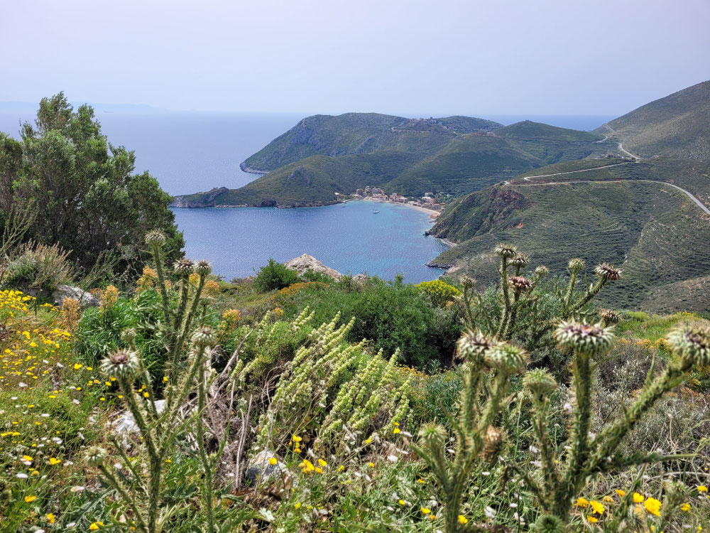 Blick auf unsere Bucht, wo wir die letzte Nacht verbracht haben