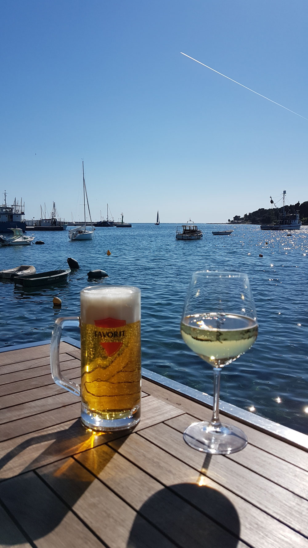 Točeno pivo Favorit i domače vino Malvasia